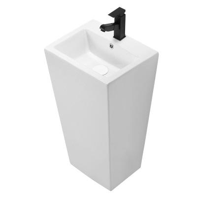 China Best Price Floor Standing Modern Pedestal Sink Ceramic Basin , Bathroom Sinks Ceramic One Piece Bathroom for sale