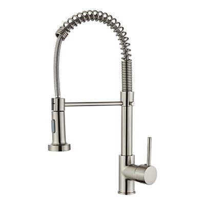 China High Quality 304 Stainless Steel Kitchen Pull Out Faucet Thermostatic Faucets, Matte Black Stretch Sprayer 360 Degree Kitchen Hose Faucet for sale