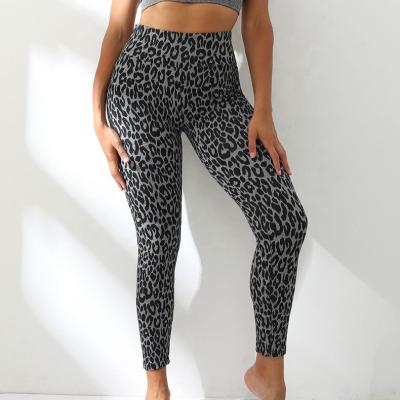 China 2021 Breathable Hot Sale Leopard Print Peach Butt Lift High-Waisted Fitness Pants Women's Tights Quick Dry Hips Yoga Pants For Women for sale