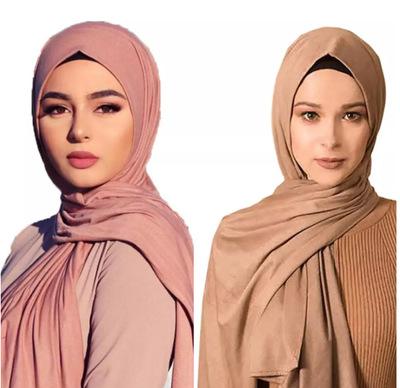 China 2021 Cotton Hijab Collection Hijab Head Scarf Custom Made Solid High Quality Plain Muslim Silk Scarves For Women for sale