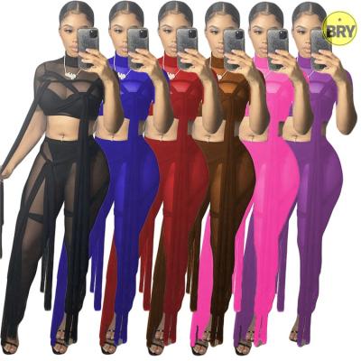 China Fashion Designer Quality Product 2021 Voucher Long Sleeve Breathable Hollow Out Two Piece 2 Piece Set Women Plus Size Two Piece Set for sale