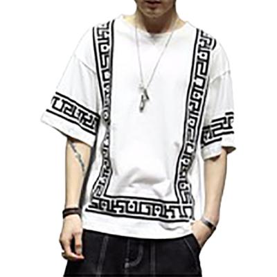 China 2021 Men's O-neck Custom Short Sleeve Hip Hop Cotton Fabric Breathable Shirts Plus Size Men's Cultural Clothing Casual T-shirt Shirt For Men for sale