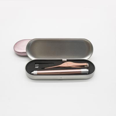 China Recyclable Rectangular Beauty Tools Tin Box With Hinged Storage Tweezers Acne Needle Pen Ear Spoon Key Nail Pliers Gift Box for sale