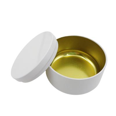 China Gift & 50ml-100mlround craft used paint glue wax candle packing cali tin box metal container with lid for sale