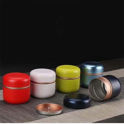 China Wholesale Coffee Round 50g Tea Tin Christmas Gift Tea Tin for sale