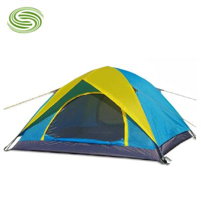 China Straight Bracing Type 3-4 Persons Double Door Customized Outdoor Camping Tents for sale