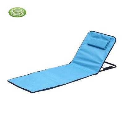 China Oxford Cosomized Beach Chair With Pillow Adjustable Beach Chair Mat With Back Pocket for sale