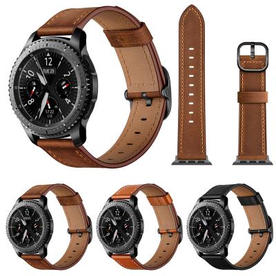 China Factory Direct 46mm Leather Watch Band Strap Leather Strap Watch Band For SAMSUNG for sale