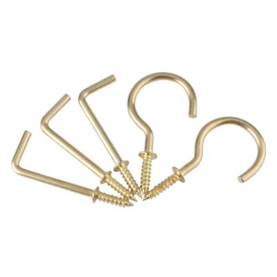 China Brass Plated Carbon Steel Metal Cup Key Eye Hook Eye Hook Screw for sale