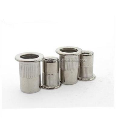 China High Quality Heavy Industry A2 A4 SS304 SS316 Head Open End Rivet Flat Nut M8 With Knurled Body for sale