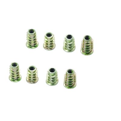 China Hot Sale Heavy Industry China Supplier Customized M4 M10 Through Hole Furniture Wood Leg Thread Teeth Insert Nut for sale