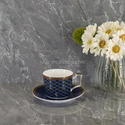 China Viable Wholesale Hot Sale Cheap Luxury Turkish Porcelain Tea Cup Royal Saucer With Gold Handle for sale