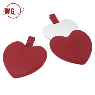 China Hot Selling Personalized Makeup Mirror Stainless Steel Heart Shape Pocket Mirror Good Quality for sale