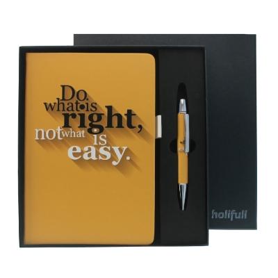 China Business Small MOQ Gift Digital Printing Leather PU Pen And Diary Gift Set for sale