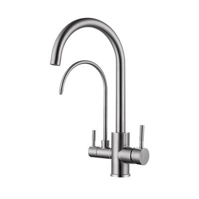 China Pull Out Spray Three Ways Pull Down Mixer Kitchen Faucet Drinking Water Filtered Water Purification Faucet Handle Faucet Kitchen Sink Dual Tap en venta