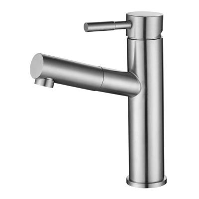 China Pull Out Modern Spray 2022 Deck Mounted Basin Mixer With Pull Out Spray Bathroom Basin Faucet for sale