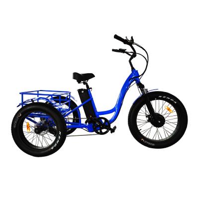 China Fashiop Fat Bike 3 Wheel Mid Drive Motor Electric Tricycle Cargo Bike Tricycle Electric Adult Electric Cargo Bike for sale