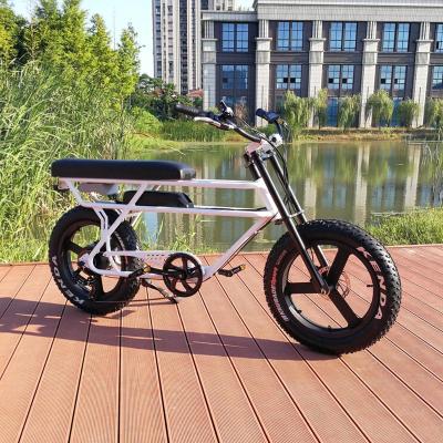 China Cheap Long Seat Aluminum Alloy Saddle 500w 13ah Fat Tire Electric Bike With Suspension Front Fork for sale