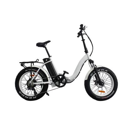 China Aluminum Alloy Ristar 48v 500w electric bike beach cruiser step through 20inch 4.0 fat tire folding e bikes for sale