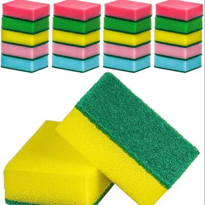 China Sustainable 20 Set Durable Kitchen Sponge Scouring Pads For Kitchen, Dishes, Bathroom, Car Wash for sale