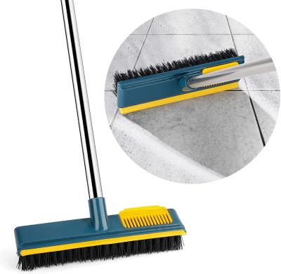 China Sustainable Floor Scrub Brush With Comb Teetch And Squeegee For Patio And Tile Bathroom Shower Kitchen for sale