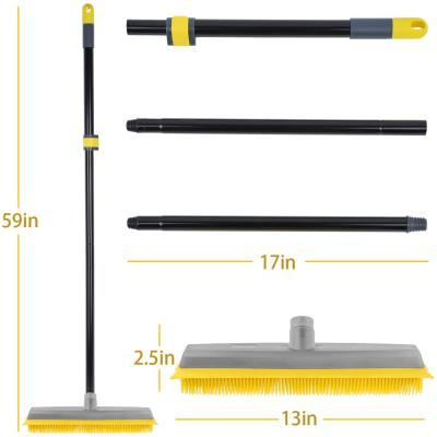 China Durable Stretchable Extended Handle Silicone Brush Silicone Mop For Cleaning Better Animal Hair for sale