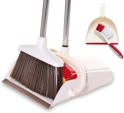 China Use environment friendly daily plastic broom vertical folding broom and dustpan cover to assemble the mini cleaning set for sale