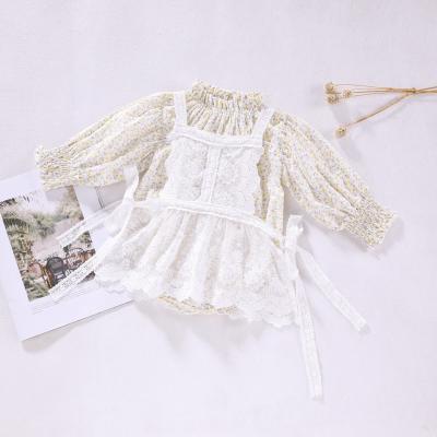 China Lolita Style Newborn Toddler Clothing Princess Lace Romper Baby Girl Birthday Clothes With Apron for sale