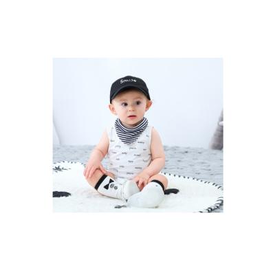 China Black Striped Sleeveless Gray Chinese Style Baby Romper White European and American Style Summer Collar for sale