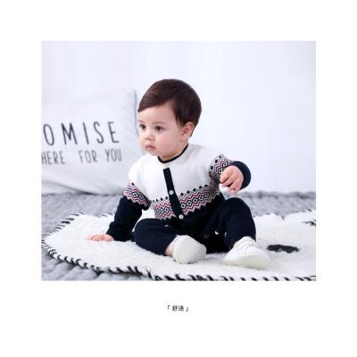 China Wholesale cute full sleeve newborn baby clothes soft 100% cotton knit boutique boys long sleeves baby romper for sale