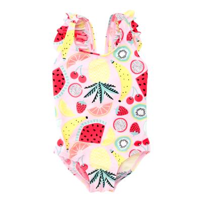 China 2021 New Summer Breathable Floral Fruits Printed Swimsuit Kid Babies Swimwear for sale