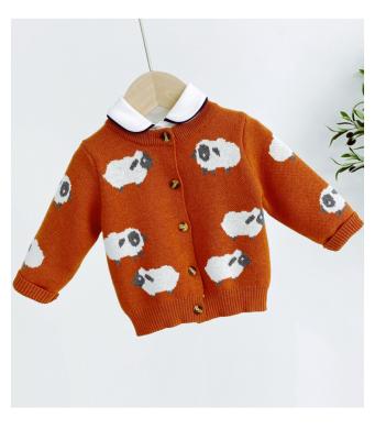 China 2020 regular new spring and autumn baby knitted animal pattern cardigan sweater coat baby clothing set for sale