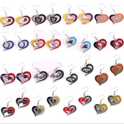 China 2021 New Fashion NFL Team Sports Cute Heart Shaped Series 32 And Other Logo Customized Earrings for sale