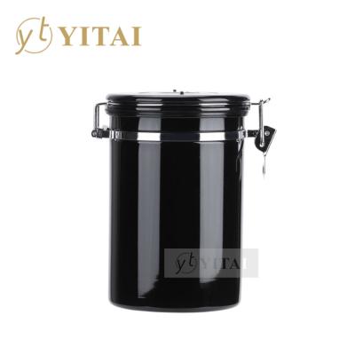 China High Quality Classic Black Coffee Bean Canister 750g Stainless Steel 304 Tea Sugar Viable Canister 750g for sale