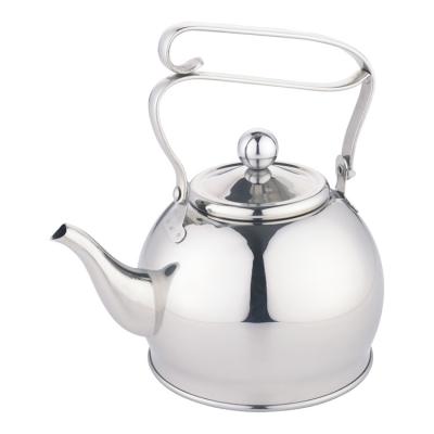 China Large Yitai Viable Factory Gifts Linglong Apple Shape Polished 304 Stainless Steel Kettle Single Wall Teapots With Tea Strainer for sale