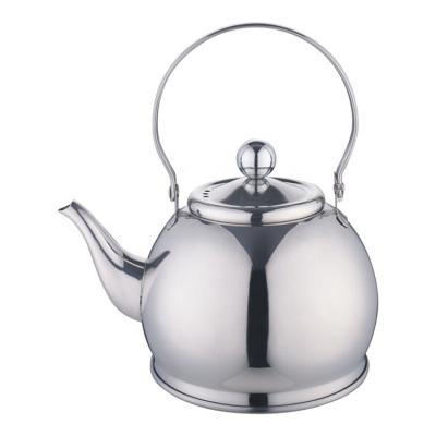 China Factory viable hot sale popular linglong apple shape polished 304 stainless steel kettle single wall teapots with tea strainer for sale