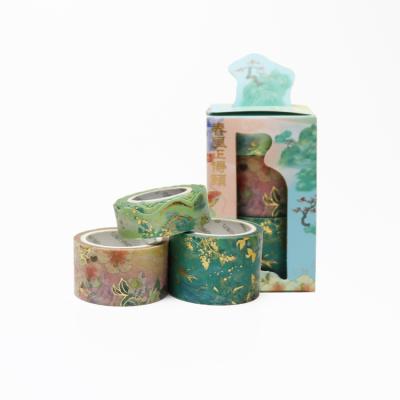 China Rainbow Wide Decorative Waterproof Mini Washi Tape Set Forest Cute Custom Printed Colorful Washi Tape for sale