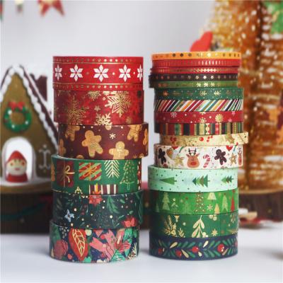 China Wholesale Custom Waterproof Printed Japanese Washi Tape Waterproof Christmas Washi Tape Sticker Roll for sale