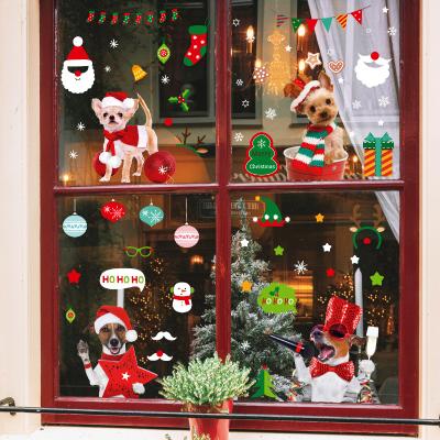 China Waterproof+Eco-friendly Stock Merry Christmas High Quality Decorative Vinyl Window Sticker for sale