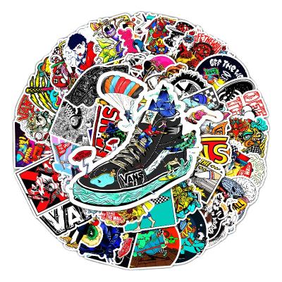 China Motorcycle Decorative Graffiti Cartoon Brand Tide Vans Sticker 52pcs Luggage Laptop Stickers Decorative Stickers for sale