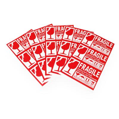 China Waterproof Fragile Thank You Stickers Warning Fragile Shipping Labels for sale