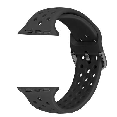 China Black Lightweight Sport Strap Men Eco-friendly Silicone Band For I 42mm 44mm Watch Band for sale