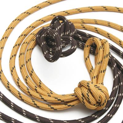 China New Custom Round Color Stripe Sneaker Polyester Shoe Lace Up 4mm Round Braided Boot Lace for sale