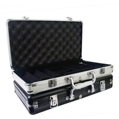 China 400 Pcs Casino Poker Chips Capacity Suitcase Black Jack Box Container Acrylic Poker Case Hot Size for sale