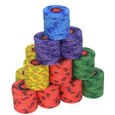 China Hot Selling EPT Poker Chip Texas Custom Professional Casino European Ceramic Round Coins Supplier Poker Chips For Gaming Club for sale