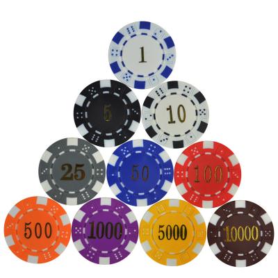 China Hot stamping plastic gold/silver 10g/11.5g/14g 40mm ABS/ceramic 500/1000 ABS custom printing plastic poker chip for sale