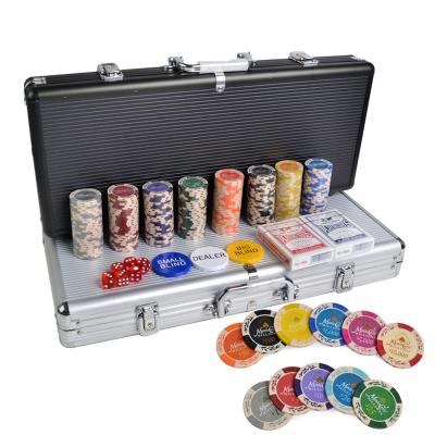 China Poker Chips Sets, 400pcs/set Colorful Clay Casino Clay Texas Hold'em Chips 14g They Chips Sets + Metal Box for sale