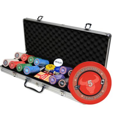 China 400PCS/LOT Ceramic 12 Constellations Ceramic Poker Chips Customized Casino With Aluminum Poker Chip Suitcase for sale