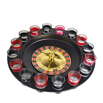 China 16 Cup Gambling Shooting Casino Glass Drinking Lucky Roulette Plastic Bar Game Set for sale