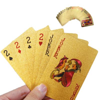 China Aluminum Plastic 24K Professional Luxury Poker Gold PVC Magic Card Waterproof Playing Cards for sale